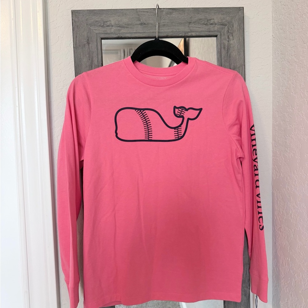 NWT! Vineyard Vines Pink Long Sleeve Tee with Whale Design
